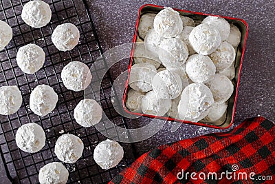 Holiday snowball and mexican wedding cake cookies Stock Photo