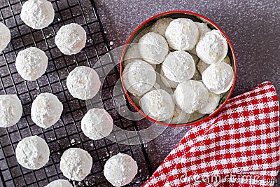 Holiday snowball and mexican wedding cake cookies Stock Photo