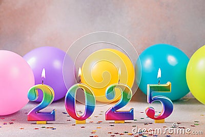 Holiday sparkling background Happy New Year 2025 Stock Photo