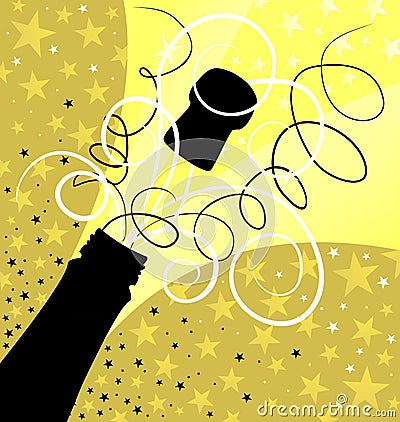 Holiday sparks of a champagne Vector Illustration