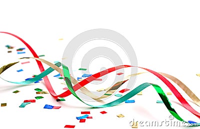 Holiday streamers and confetti 2 Stock Photo