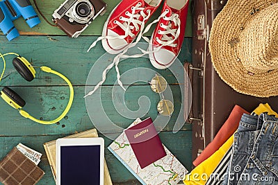 Holiday suitcase Stock Photo