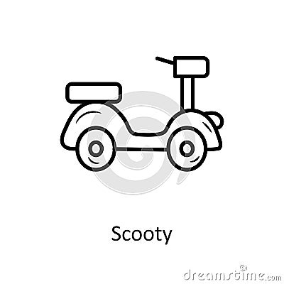 Scooty vector outline Icon Design illustration. Holiday Symbol on White background EPS 10 File Vector Illustration