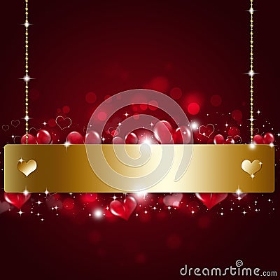 Holiday Valentine Golden Notice Background Stock Photo