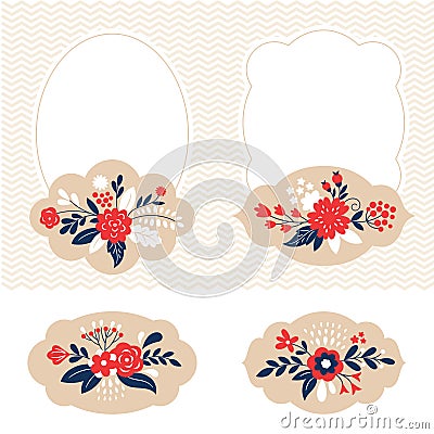 Holiday vector collection, cute frames Vector Illustration