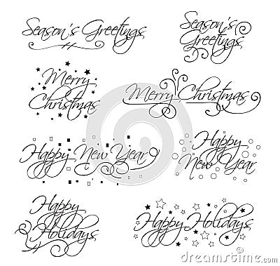 Holiday Vector Text Vector Illustration