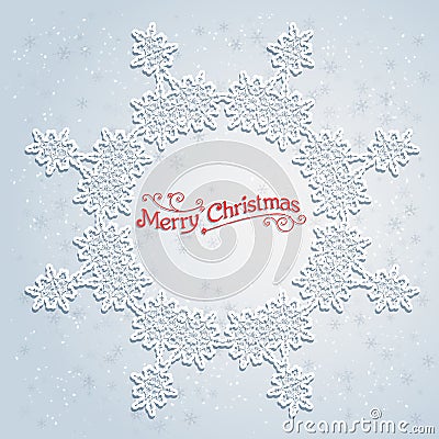 Holiday white wreath Vector Illustration