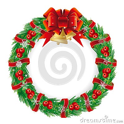 holiday wreath Vector Illustration