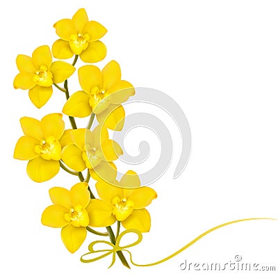 Holiday yellow flowers background. Vector Illustration