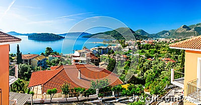 Holidays on beautiful Lefkada. Nidri bay. Ionian islands of Greece Stock Photo