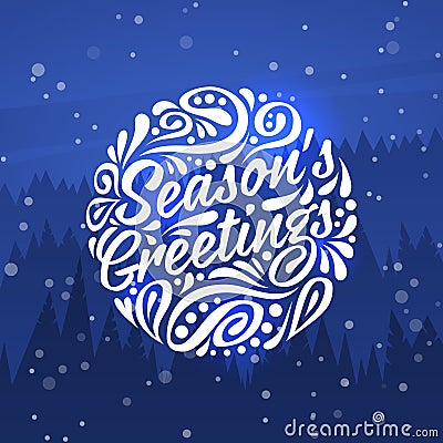 Seasons Greetings. Holidays greeting card Vector Illustration