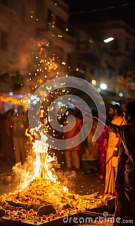 Holika Dahan celebration, Hindu festival Stock Photo