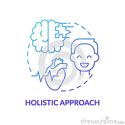 Holistic approach blue gradient concept icon Vector Illustration