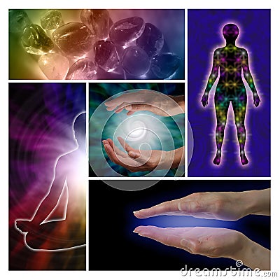 Holistic Healing Collage Stock Photo