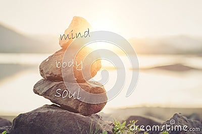 Holistic health concept of zen stones Stock Photo