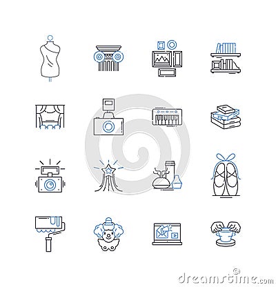 Holistic thinking line icons collection. Integration, Harmony, Wholeness, Balance, Synergy, Unity, Intuition vector and Vector Illustration