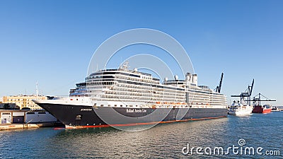 Holland America Cruise Ship Eurodam Docked in Cadiz Editorial Stock Photo