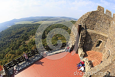 Holloko castle Hungary - Panoramic Image. Editorial Stock Photo