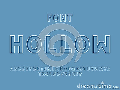 Hollow font. Vector alphabet Vector Illustration