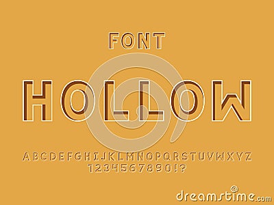 Hollow font. Vector alphabet Vector Illustration