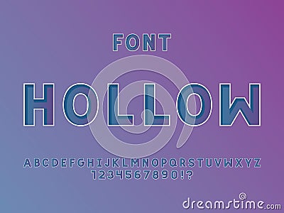 Hollow font. Vector alphabet Vector Illustration