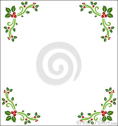 Holly berry borders Stock Photo