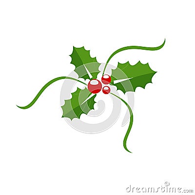 Holly berry icon, Christmas symbol. Vector illustration Cartoon Illustration