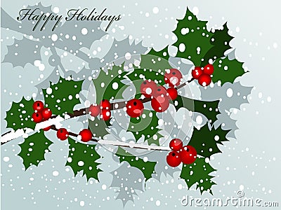 Holly Branch Vector Illustration