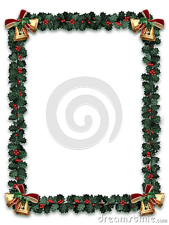 Holly Garland Border Stock Photo