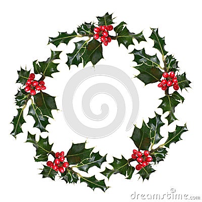 Holly Wreath Stock Photo