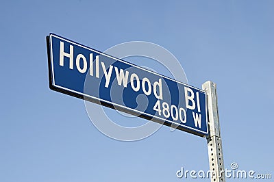 Hollywood Blvd Street Sign Stock Photo