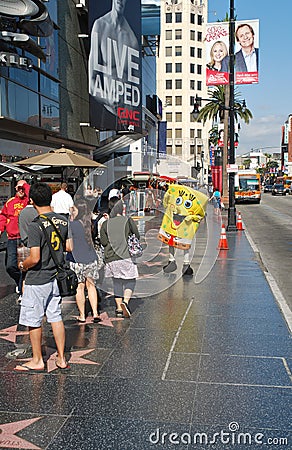 Hollywood Boulevard in Hollywood, California Editorial Stock Photo