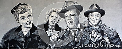 I love Lucy mural by Jerry Ragg. Editorial Stock Photo