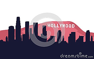 hollywood california with beautiful view Vector Illustration