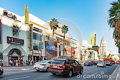 TCL Chinese Theatres IMAX 4D and Hard Rock Cafe in Hollywood Editorial Stock Photo