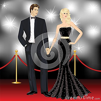 Hollywood couple Vector Illustration