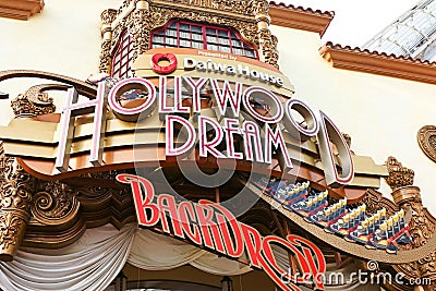 Hollywood Dream Ride and Backdrop station Editorial Stock Photo