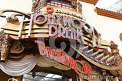 Hollywood Dream Ride and Backdrop station Editorial Stock Photo