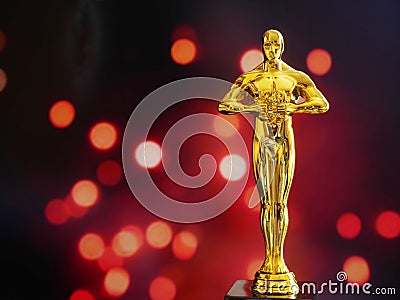 Hollywood Golden Oscar Academy award statue. Success and victory concept Editorial Stock Photo