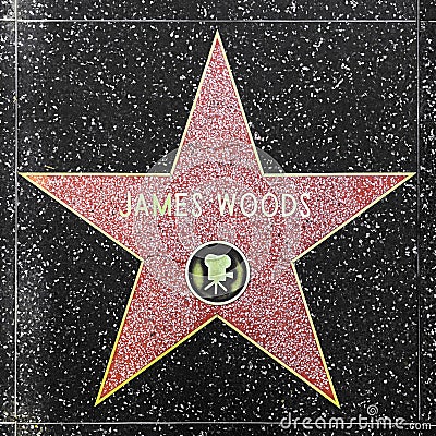 Actor James Woods' star on Hollywood Walk of Fame Editorial Stock Photo