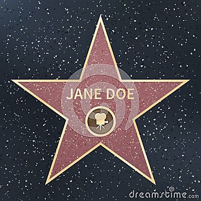 Hollywood movie actor celebrity walk of fame star. Vector Illustration Vector Illustration