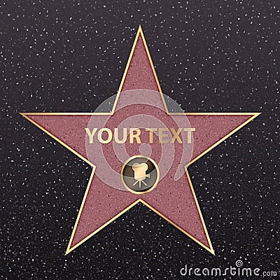 Hollywood star celebrity fame walk vector golden Vector Illustration