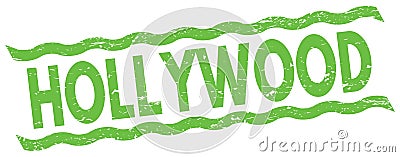 HOLLYWOOD text on green lines stamp sign Stock Photo