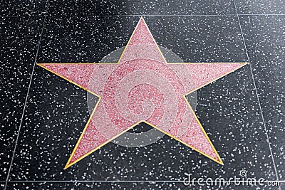 Hollywood walk of fame blank star Editorial Stock Photo