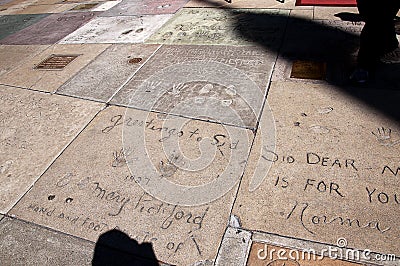 The Original Walk of Stars Pavement in Hollywood California Editorial Stock Photo