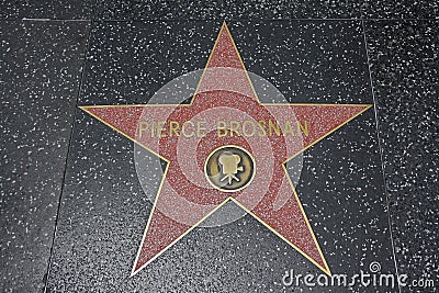 Hollywood Walk of Fame - Pierce Brosnan Editorial Stock Photo