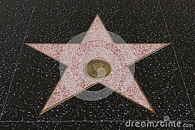 Hollywood Walk of Fame star with blank space for name Editorial Stock Photo