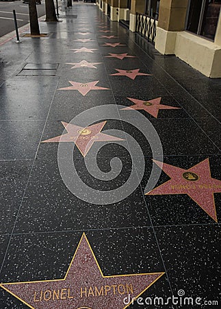 Hollywood Walk Of Fame stars Editorial Stock Photo