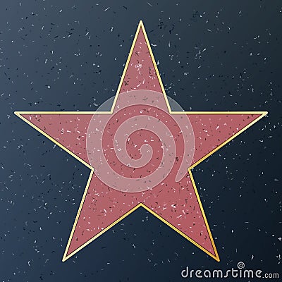 Hollywood Walk Of Fame. Vector Star Illustration. Famous Sidewalk Boulevard. Public Monument To Achievement Vector Illustration