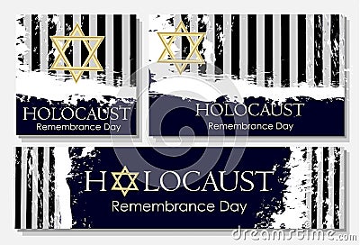 Holocaust. Poster for the day of remembrance of those killed in the Holocaust. fascist aggression against the Jews Vector Illustration